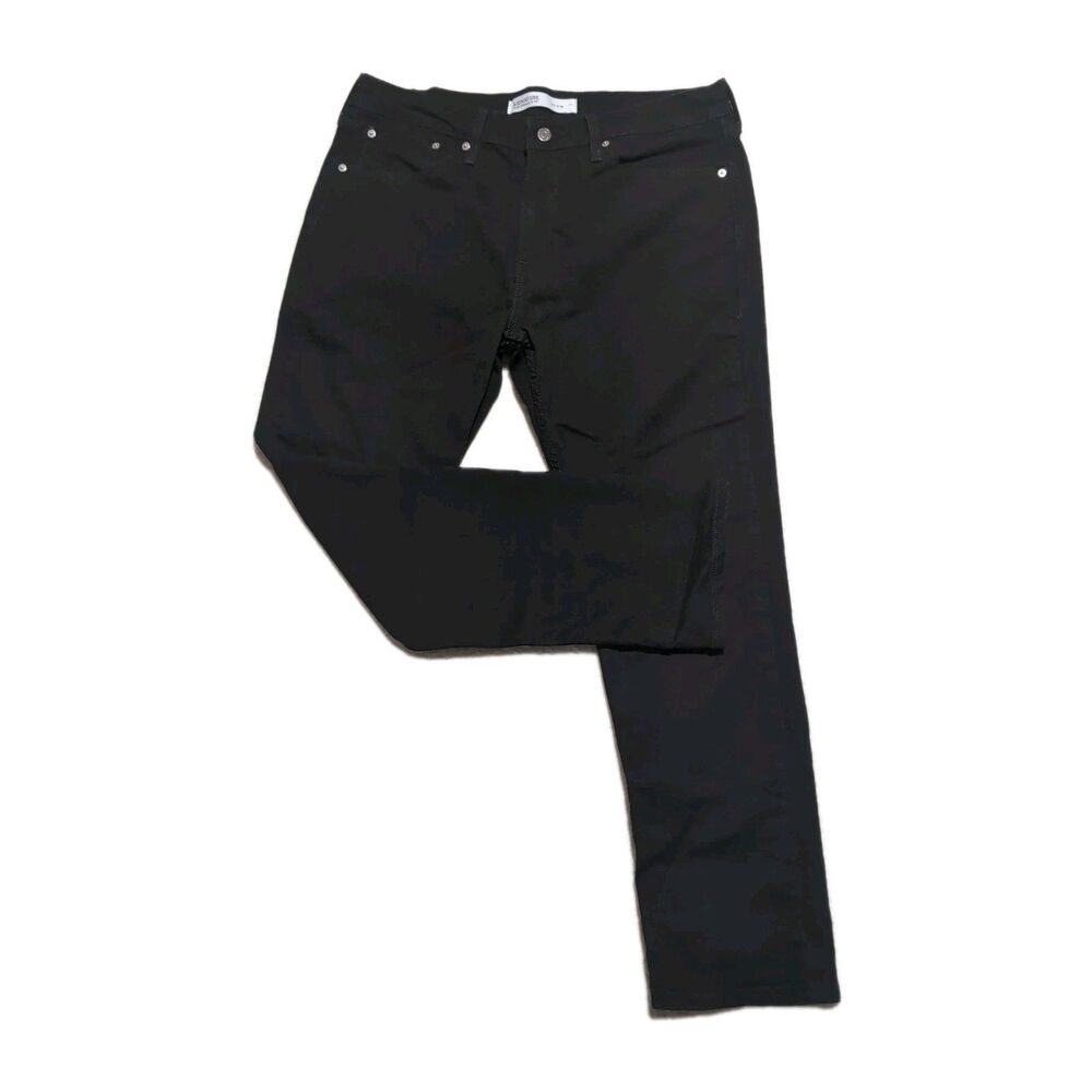 Levis Strauss Men’s 36x30 Solid Black Signature S37 Slim Stretch Denim Jeans